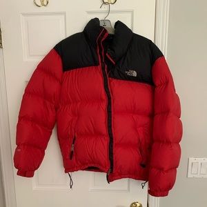 Red&Black North Face Jacket worn twice (like new)